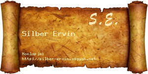 Silber Ervin névjegykártya