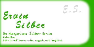 ervin silber business card